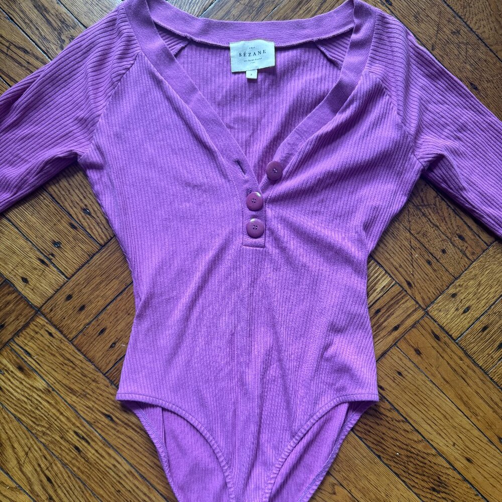 Sezane Lilac Bodysuit, XS
